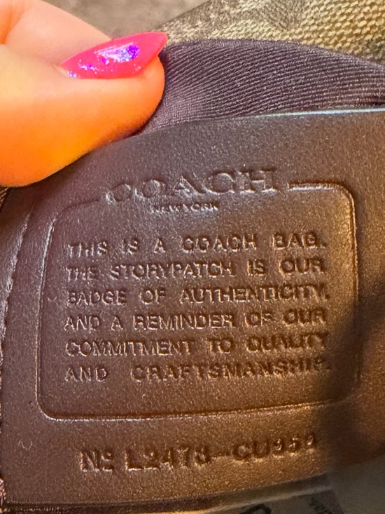 Authentic Coach Monogram Shoulder Bag in Khaki and Black
